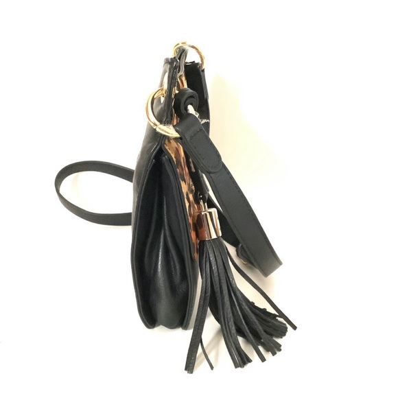 Rachael Roy Calf Hair Leather Black Crossbody Bag - Picture 3 of 4